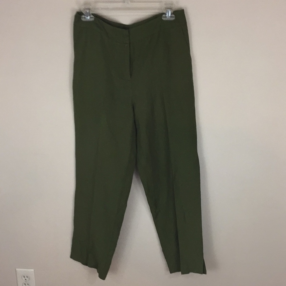 Norton McNaughton Olive Linen Blend Pants Size 6